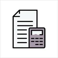 A calculator and paper icon on a white background vector
