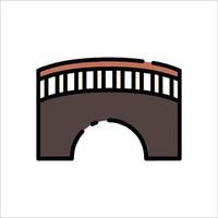 A bridge icon in a flat style vector