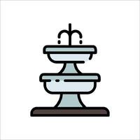 A fountain icon in a line style vector