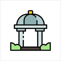 A small building with a dome on top vector