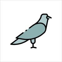 A bird icon in a line drawing vector