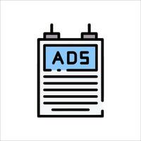 An ad sign on a white background vector