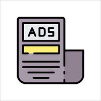 Ads newspaper icon illustration vector