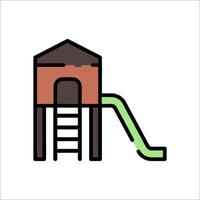 A playground slide icon with a ladder and a slide vector