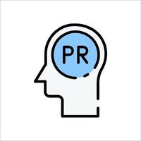Pr icon in the head of a person vector