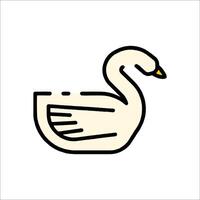A white swan on a white background vector