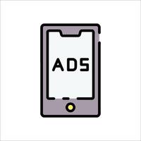 An ad on a phone with the word ads on it vector
