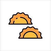 Two tacos on a white background with a sun in the middle vector