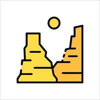 A desert landscape with a mountain in the background vector