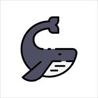 A whale icon with a black and white background vector