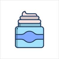 A jar of cream with a blue lid vector