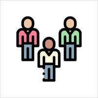 Three people standing in front of a white background vector