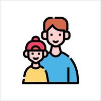 A man and a child are standing together in a line vector
