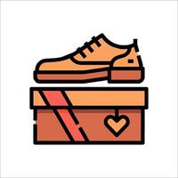 Shoes in a box icon vector