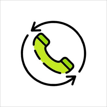 un teléfono icono con un verde flecha señalando a eso vector