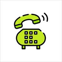 A green telephone icon on a white background vector
