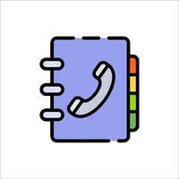 A phone icon on a notebook vector