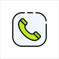 A phone icon with a green and black color vector