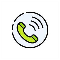 A phone icon with a green and white background vector