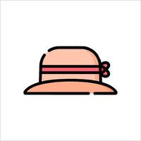 A hat icon with a bow on it vector