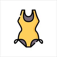 A yellow swimsuit with a black bow on the back vector