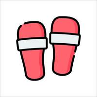 A pair of flip flops with white bands on them vector