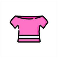A pink t - shirt with a stripe on the side vector
