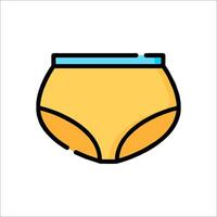 A cartoon underwear with a blue stripe on the bottom vector