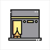 A computer with a monitor and keyboard icon vector