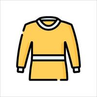 A yellow sweater with a white stripe on the sleeve vector