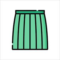 A green skirt with a white stripe vector