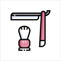 A razor and a shaving brush icon vector