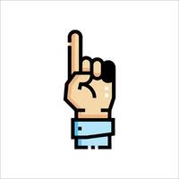 A hand with a finger up and a finger pointing vector
