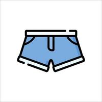 A blue shorts icon on a white background vector