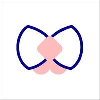 A pink and blue bow on a white background vector