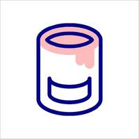 A can of paint with pink paint on it vector