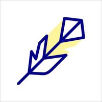 A blue arrow with a yellow arrow on it vector
