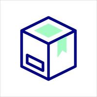 A box with a green ribbon on it vector