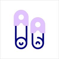 Two purple pins with the number 6 on them vector