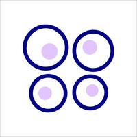 A circle with four circles in it vector