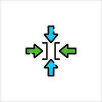 A green arrow pointing to the left and right vector