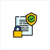 A padlock and a document icon vector
