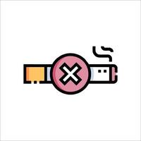 A cigarette with an x on it, with a cigarette in the middle vector