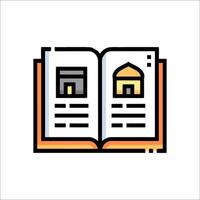 An open book with a house on it vector