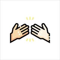Two hands giving each other a high five icon vector
