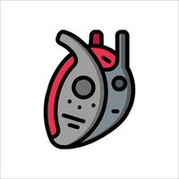 A robot heart with a red and gray face vector