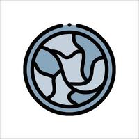 A blue and black circular icon with a white background vector