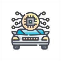 A car with a chip on top of it vector