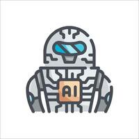 Ai robot icon, illustration vector