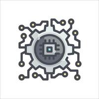 A computer chip icon on a white background vector